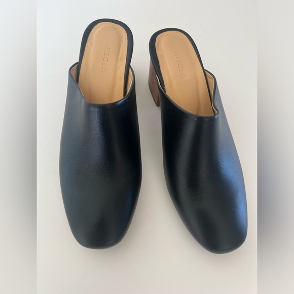 Nisolo All- Day Heeled Mule Black Leather Slip-On Shoe Size 7.5 - Picture 2 of 11